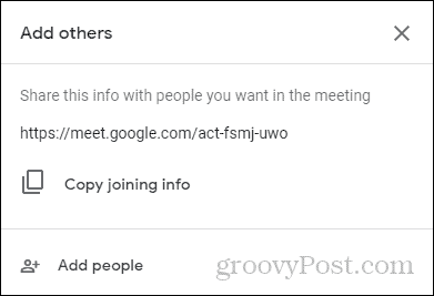 Google Meet tilmelding af info join