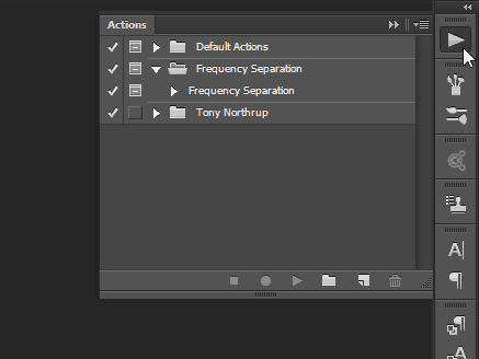 handlingspanel Photoshop batch redigere menuen til adgangsvindue