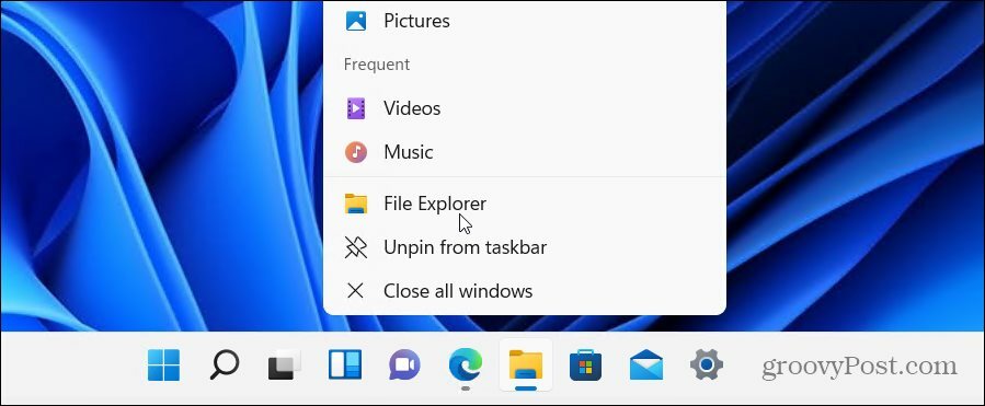  start File Explorer Windows 11