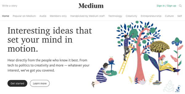 Medium har et indbygget publikum, der hjælper med at starte din positionering.