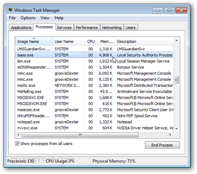 lsass.exe i task manager windows 7