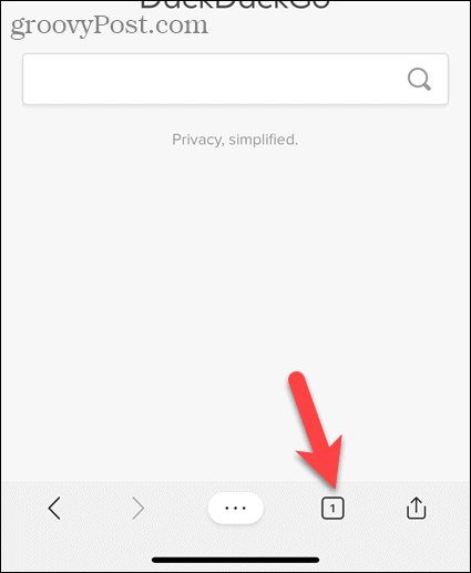 Tryk på faneikonet i Edge til iOS