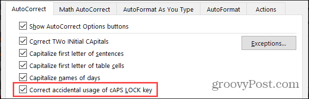 AutoCorrect Caps Lock på Windows