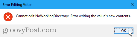 Kan ikke redigere fejl i Windows-registreringsdatabasen