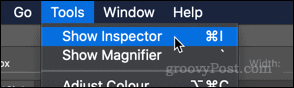 Vis indstillinger for inspektør i appen MacOS Preview