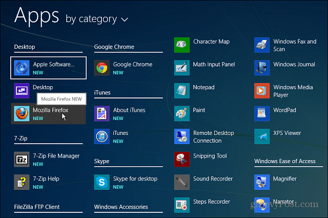 Alle apps Windows 8.1