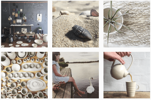 Illyria Pottery bruger et filter til at skabe et sammenhængende Instagram-feed.