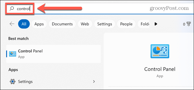 Windows søgekontrol
