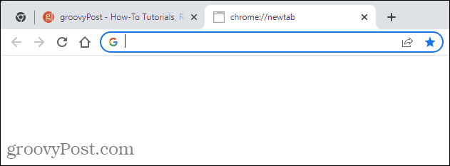 En tom side Ny fane i Chrome