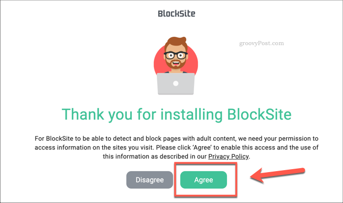 Godkendelse af tilladelser til blokering af webstedsudvidelsen
