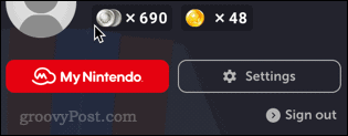 Nintendo Online-indstillinger-knap