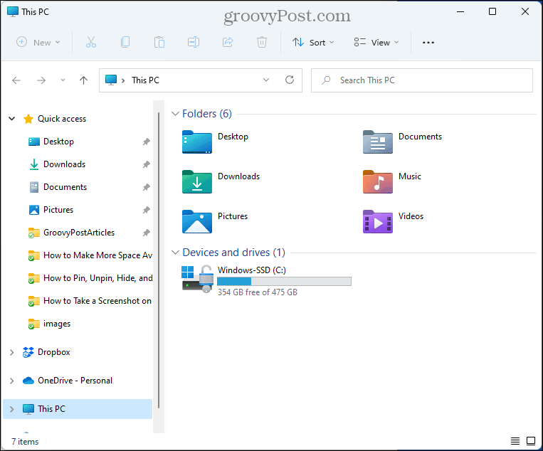 File Explorer åben til Min pc i stedet for hurtig adgang