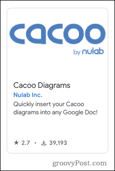 Cacoo-tilføjelsen i Google Docs
