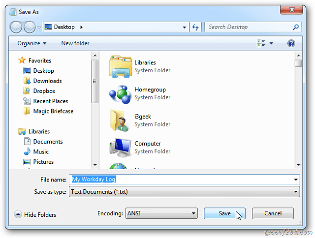 Windows Notepad: Opret tidsstemplede logfiler