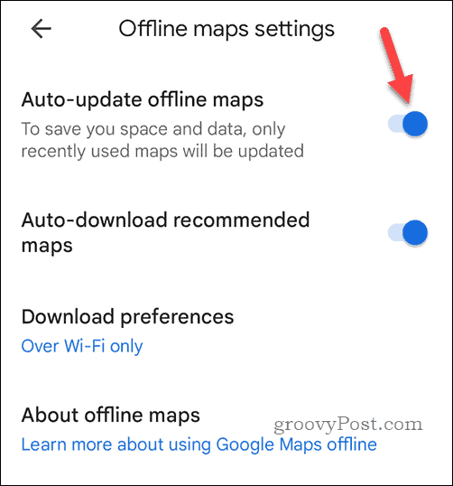 Opdater automatisk offline Google Maps-kort