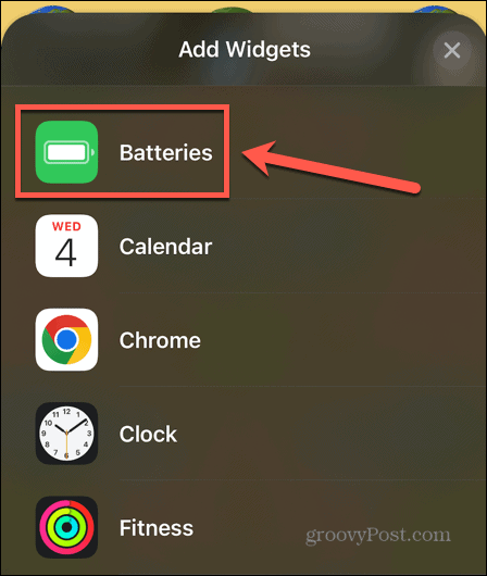 iphone tilføje batteri widget