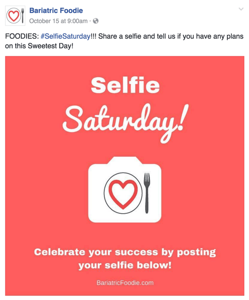 selfie lørdag social post eksempel