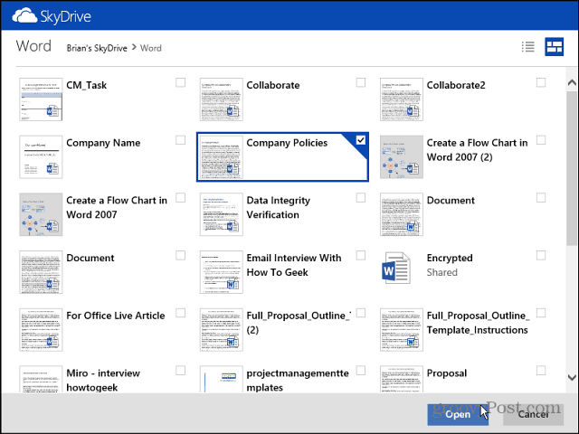 Sådan deles filer fra SkyDrive i Outlook.com