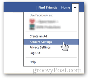 facebook startside knap kontoindstillinger præferencer brugernavn url sæt