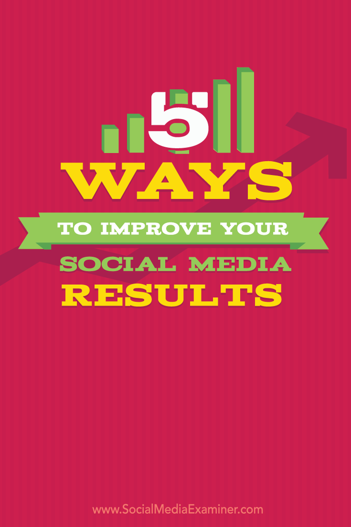 5 måder at forbedre dine sociale medieresultater: Social Media Examiner