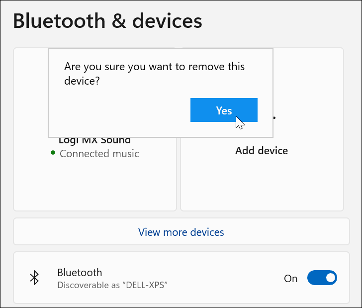 Bekræft fjernelse af Bluetooth-enhed