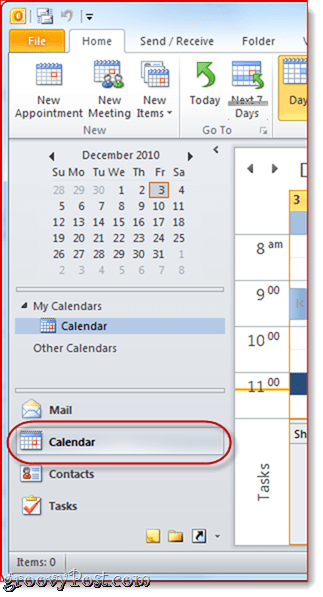Google Kalender til Outlook 2010