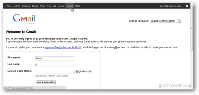 Sådan opretter du en Google-konto uden at bruge Gmail