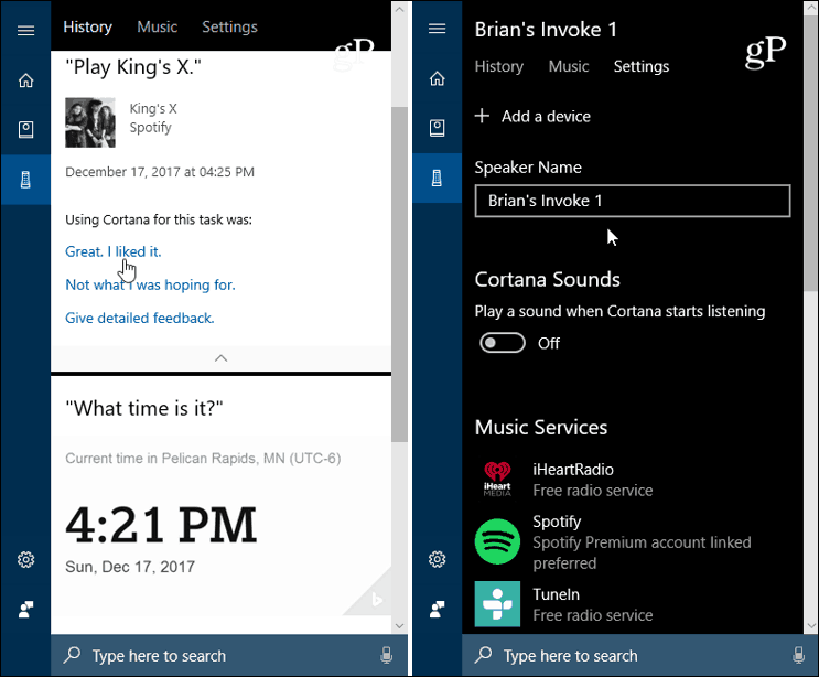 Cortana Windows 10 aktiverer indstillinger
