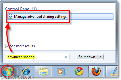 administrere avancerede delingsindstillinger i Windows 7