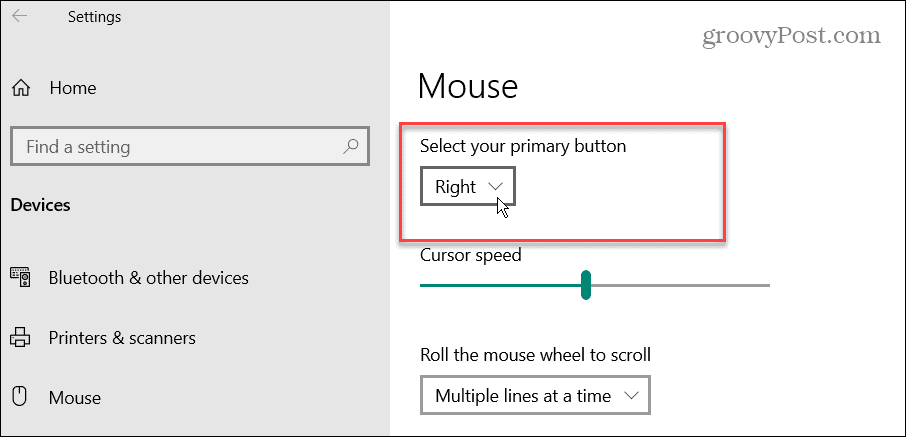 Gør musen venstrehåndet i Windows