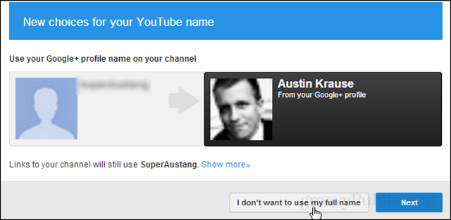 Sådan forhindres Google i at bede om dit rigtige navn på YouTube
