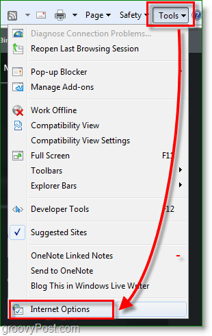 Internet Explorer 8 - vælg værktøjer> <noscript> <img style =