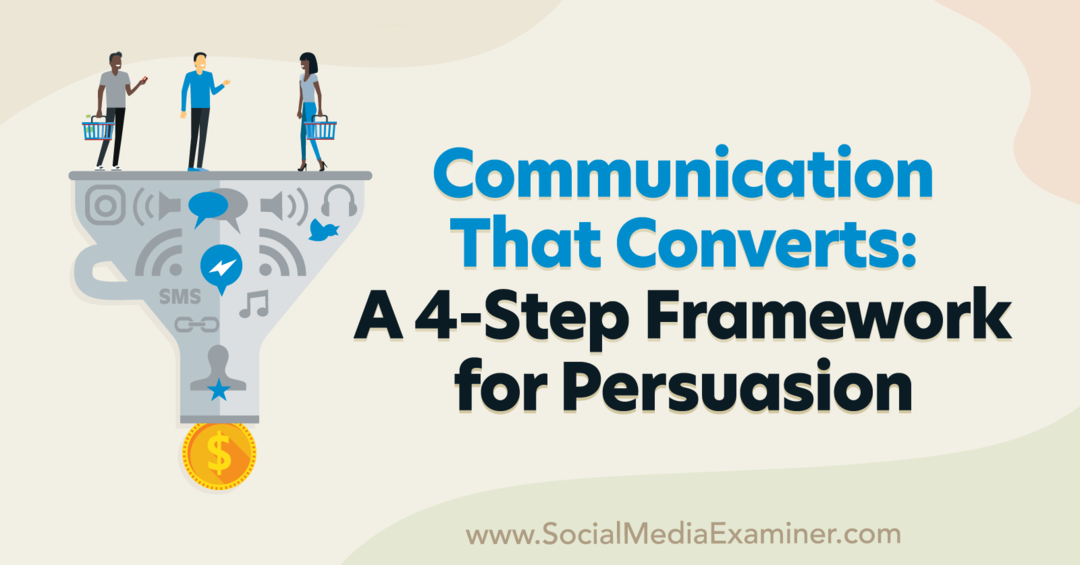 Kommunikation, der konverterer: En 4-trins ramme for overtalelse med indsigt fra Pat Quinn på Social Media Marketing Podcast.