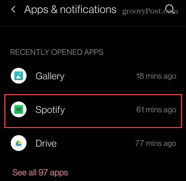 nyligt installerede apps Spotify