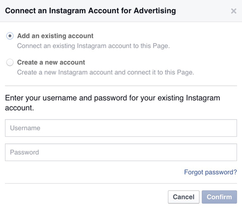 forbinder instagram-konto til facebook