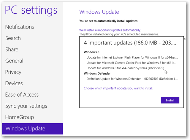 Store Windows 8-opdateringer