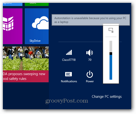 Sådan låses skærmrotation på overflade med Windows RT