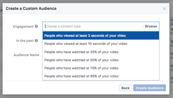 Målret mod folk efter, hvor meget af din video de har set.