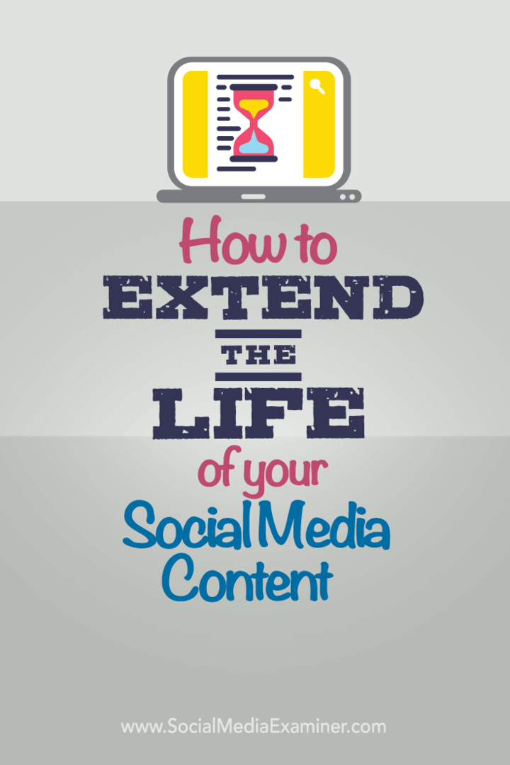 Sådan forlænges livet på dit sociale medieindhold: Social Media Examiner