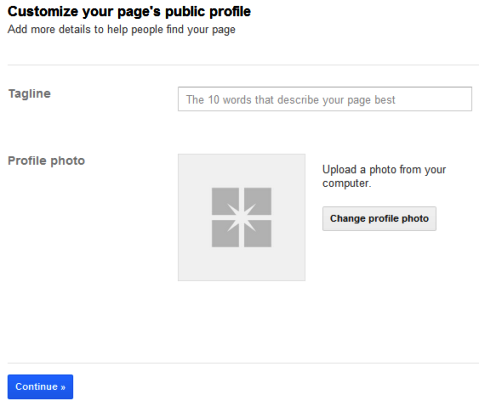 Google+ sider - Tagline og profilfoto