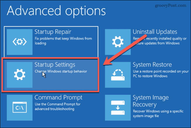 Windows 11 opstartsindstillinger