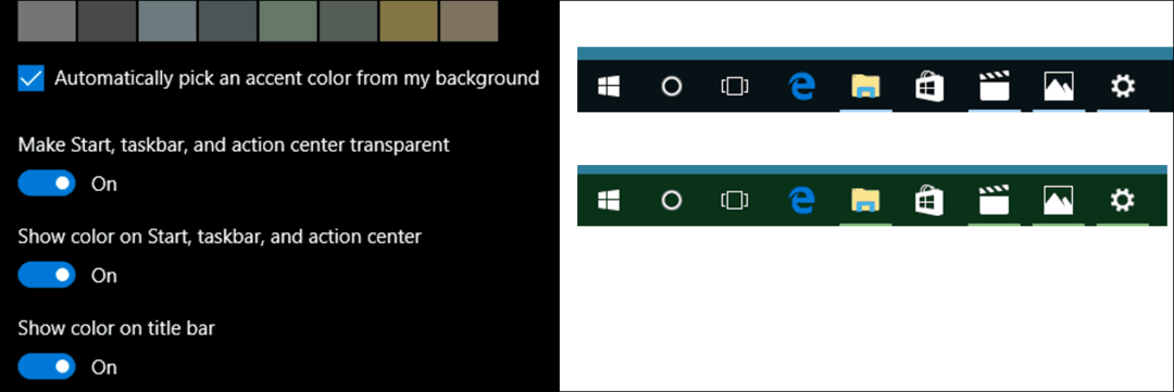 Opdater Windows 10-farver i personaliseringsindstillinger