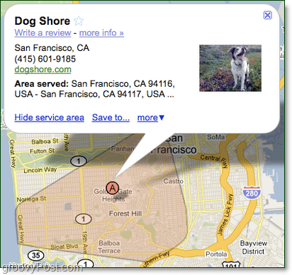 tegne dit google maps serviceområde til din virksomhed