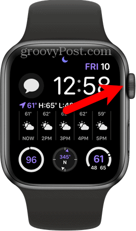 Tryk på digital krone på Apple Watch