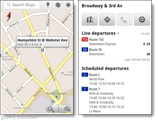 mobil transit til google maps