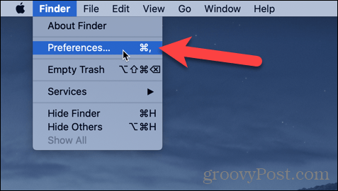 Åbn Finder-indstillinger på din Mac