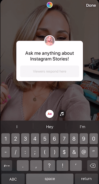 tilføj spørgsmålsklistermærke til Instagram-historien