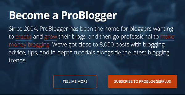 ProBloggers startside er anderledes for nye besøgende på webstedet.