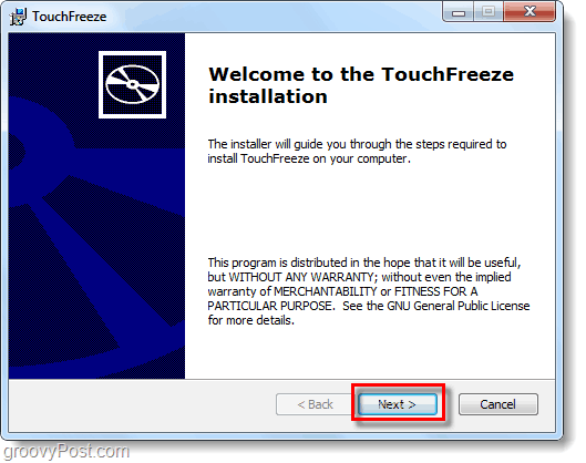 touchfreeze til bærbare computere eller netbooks