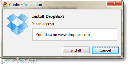 dropbox-udvidelse skal tilgå dropbox.com